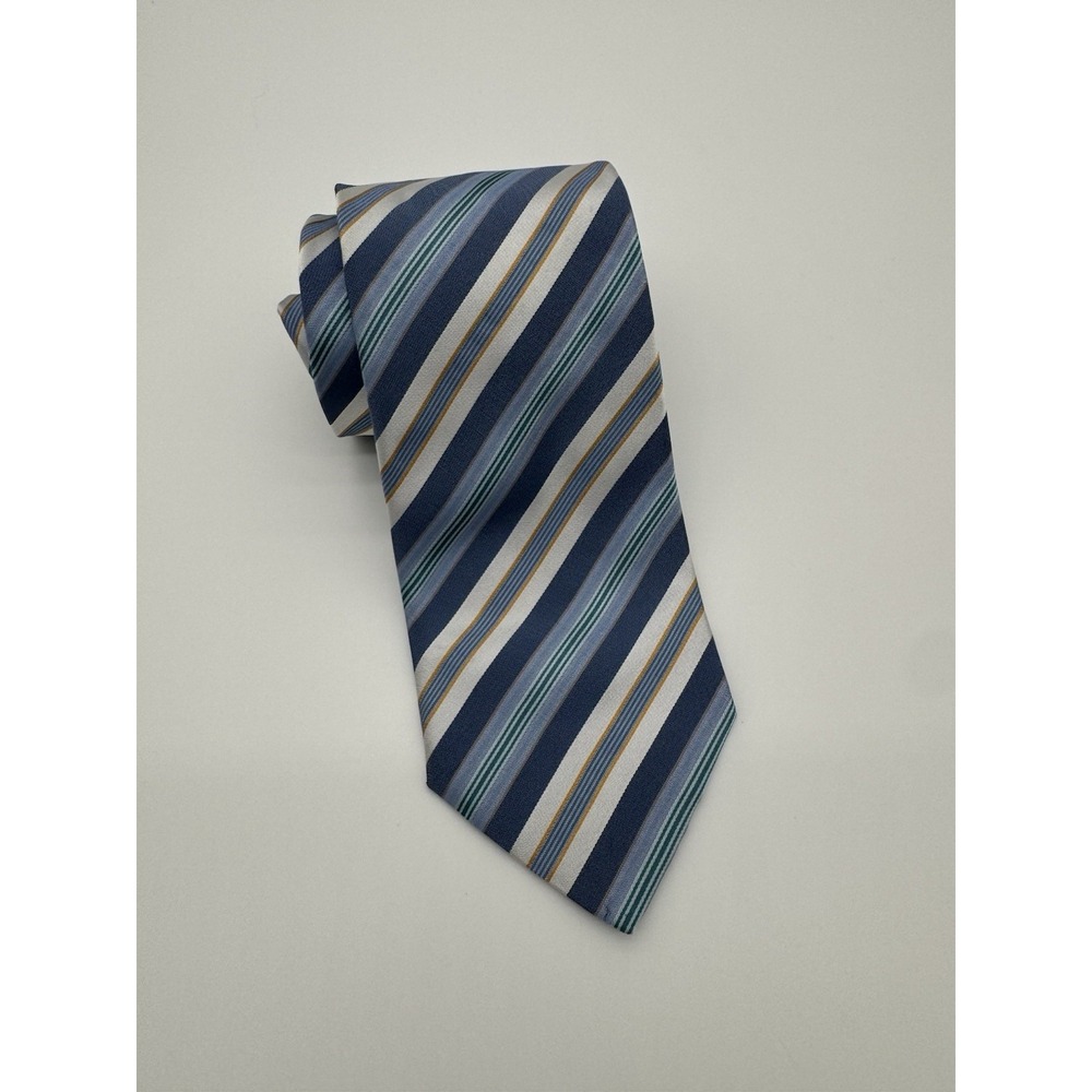Hugo Boss BOSS Silk Tie Blue Striped Diagonal Classic Necktie Made in Italy